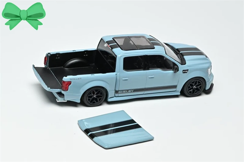 

Funny Model 1:64 F150 Super Snake Area 51 Blue/ Black Racing Stripes Limited299 Alloy Vehicle Collectible Car Model