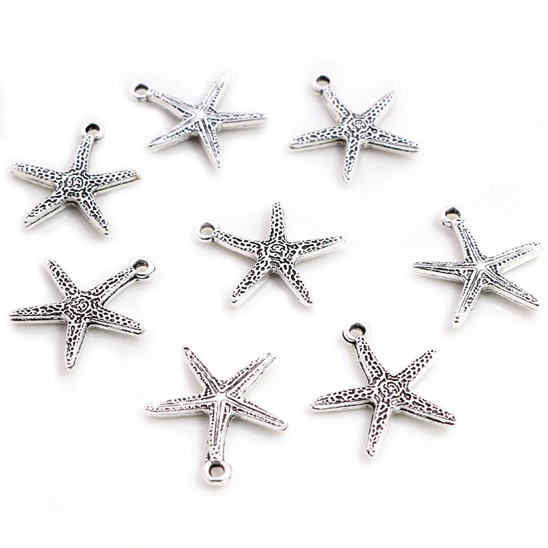 10pcs Charms Starfish 20x18mm Antique Making Pendant fit,Vintage Antique Silver color,DIY Handmade Jewelry