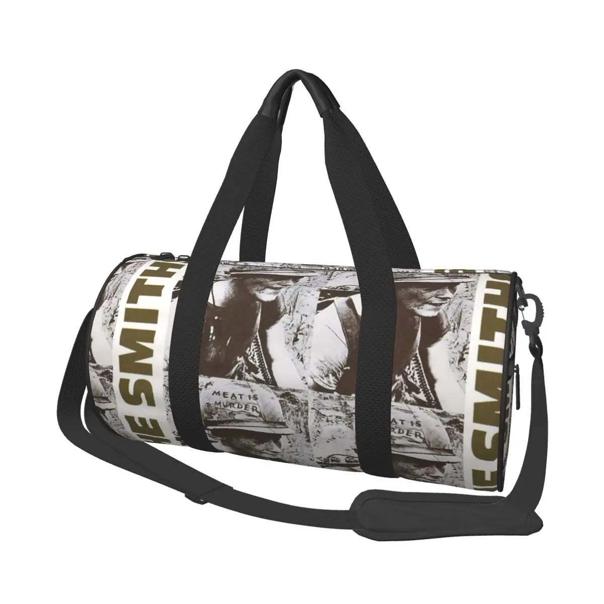 The Smiths Gym Bag Meat Is Murder ملصق عطلة نهاية الأسبوع حقائب رياضية للسفر والتدريب تصميم حقيبة يد جرافيك حقيبة اللياقة البدنية للرجال والنساء