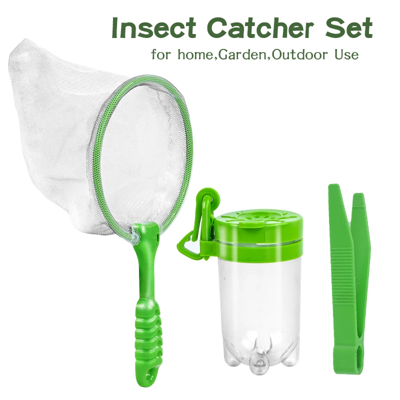 

Children'S Outdoor Adventure Set, Capture Net, Nature Exploration Tool, Insect Cage Collector, Male Jar, Tweezers, Clip Toy