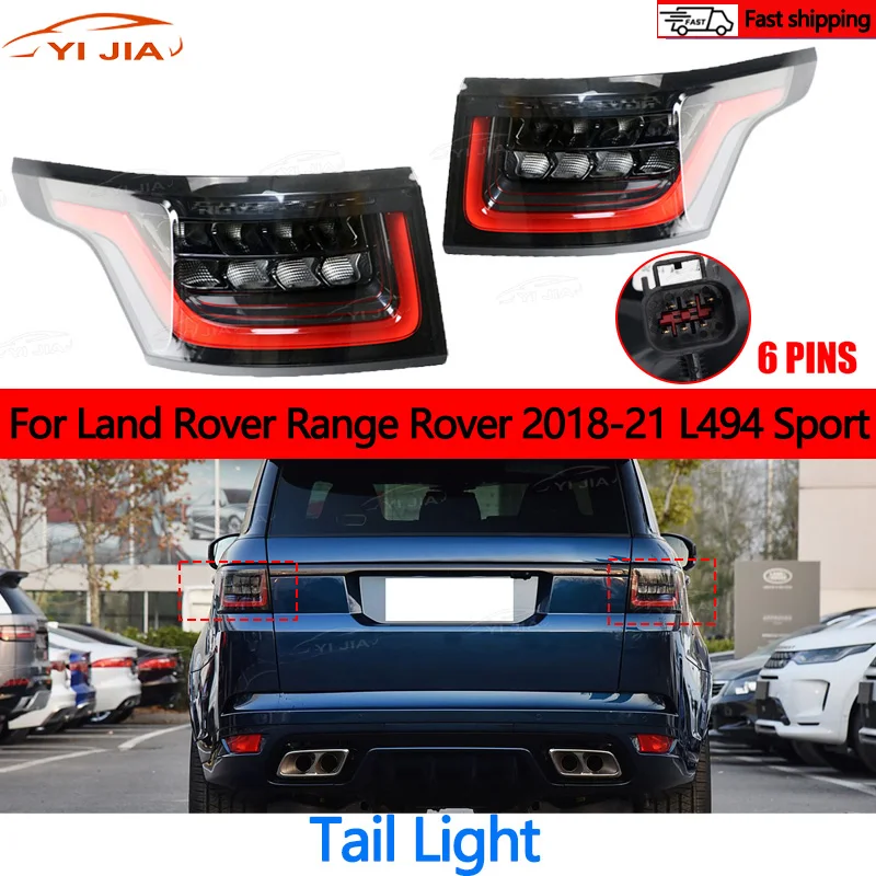 Image of LED-Rückleuchten für Land Rover Range Rover 2018-2021 L494 Sport, 6-polige LED-Heckleuchten, Bremslichter, Signalleuchten