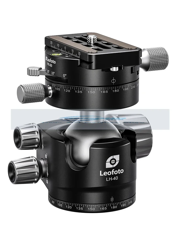 

LH-40PR Low Center of Gravity Double Panoramic Ball Head with 5 Gear Panoramic Dividing Disc Clamp Pedestal