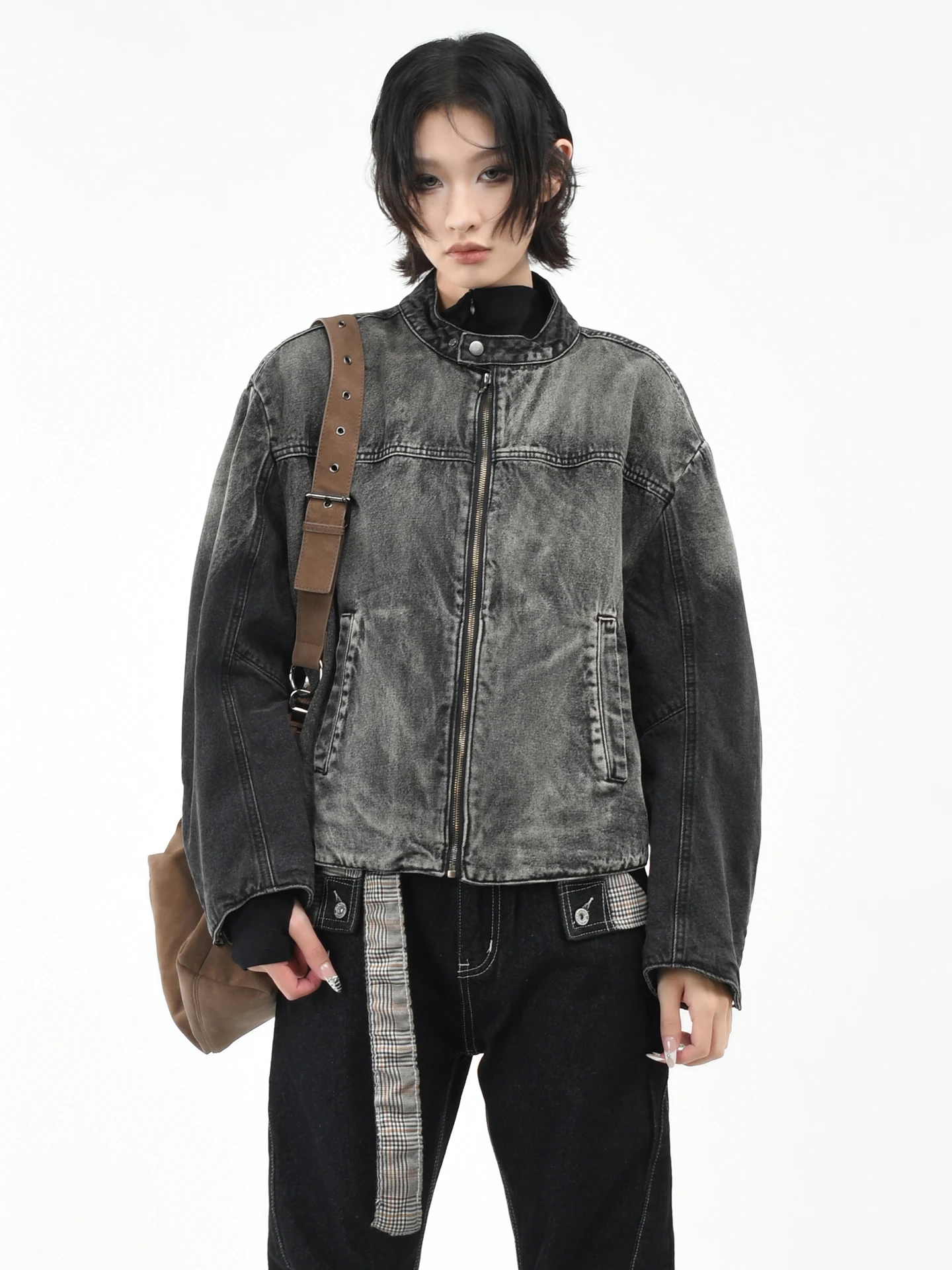 

Оригинальная американская ретро-куртка из выстиранного денима для мотоциклистов, женская зимняя свободная хлопковая куртка, модная мужская одежда