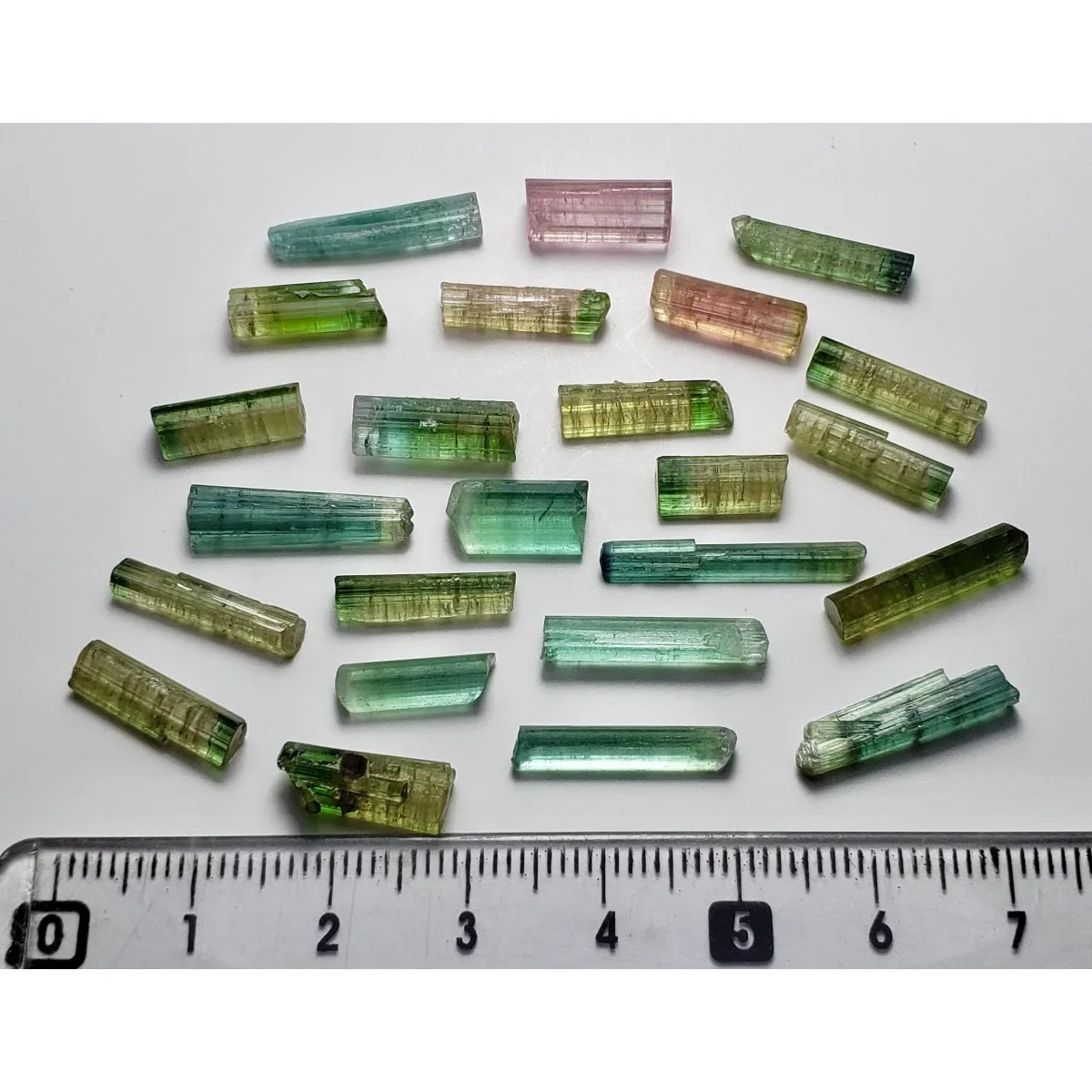 Brazilian Elbaite Crystal Specimens, 10g 5-15mm Random Colors, Display Box for Mineral Collection & Shelf Display