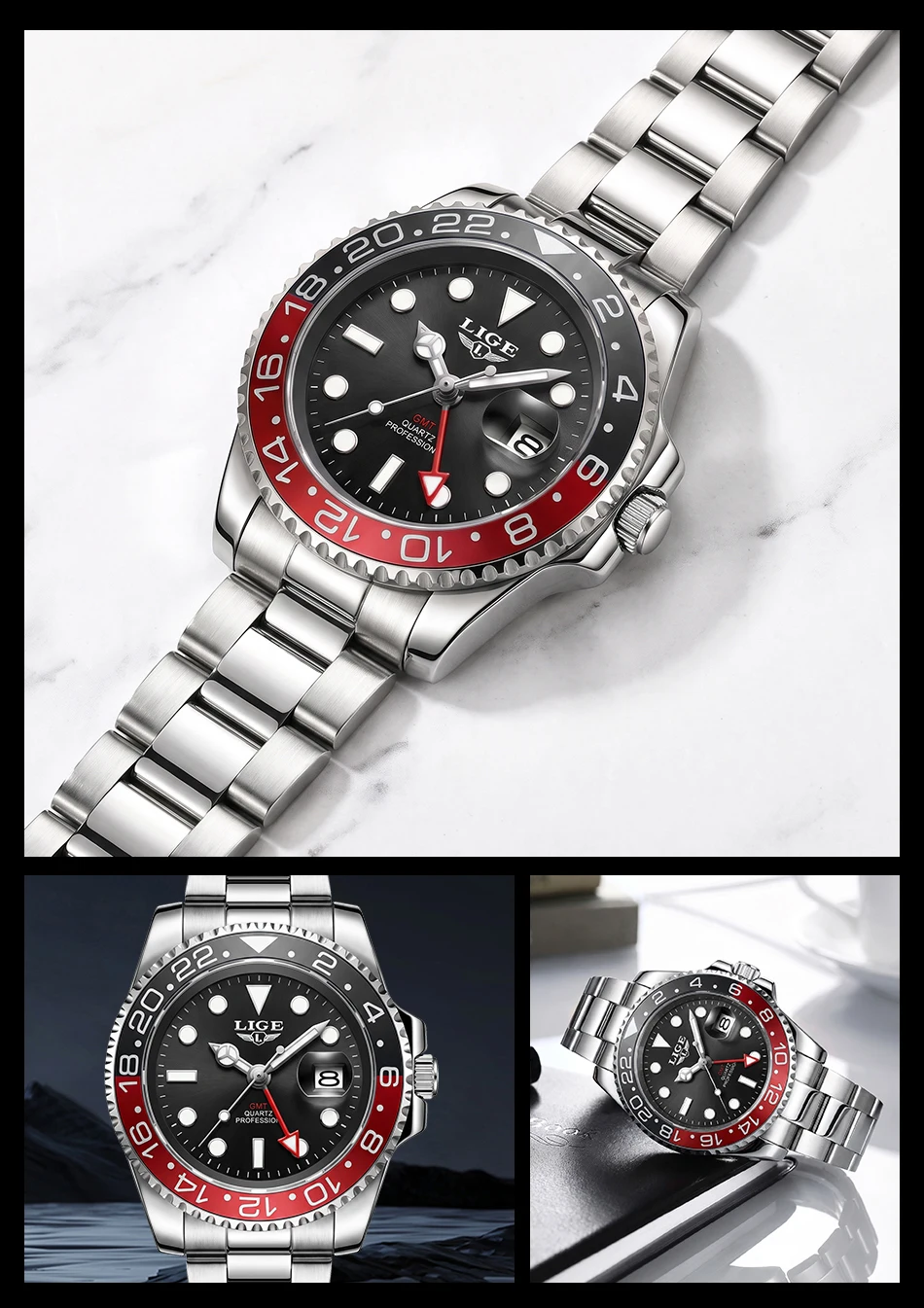 Montre homme LIGE en acier