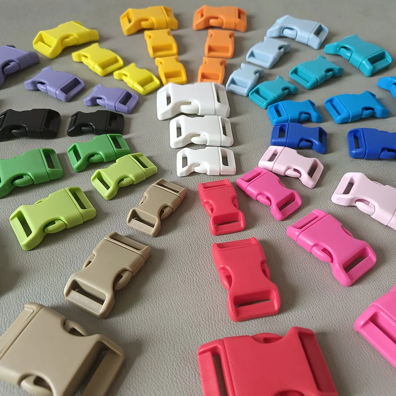 20PCS/Pack 15mm 20mm 25mm Plastic Curved Release Buckle For Bag Belt Straps Pet Dog Collar Backpack Sewing DIY Accessories