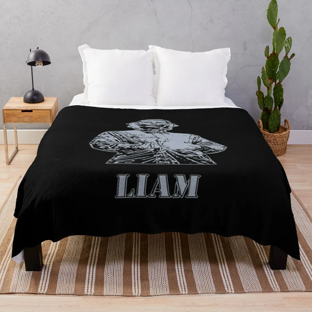 Liam Gallagher Tambourine Smile Grey Black Summer Vibe Throw Blanket Vintage Stuffeds For Sofa Thin Blankets