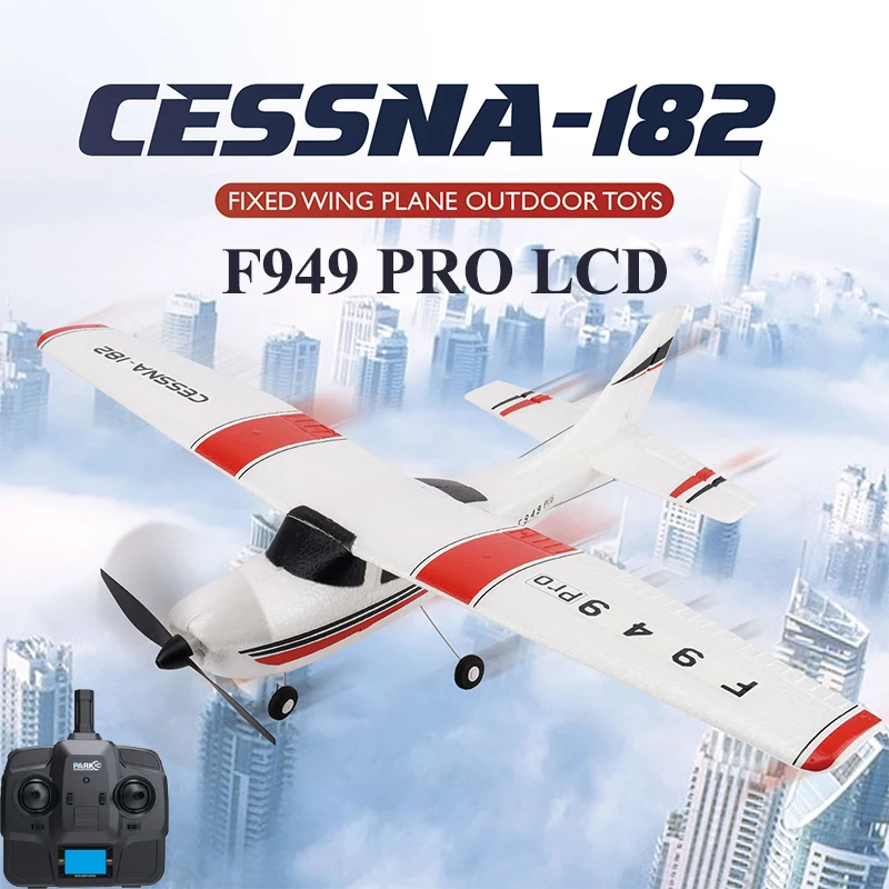 WLtoys 2.4G F949PRO LCD Wersja RC Samolot Cessna 182 3D6G 3Ch Stałopłat Samolot Zewnętrzny Dron RTF Z Żyroskopem I Nocnym Prezentem