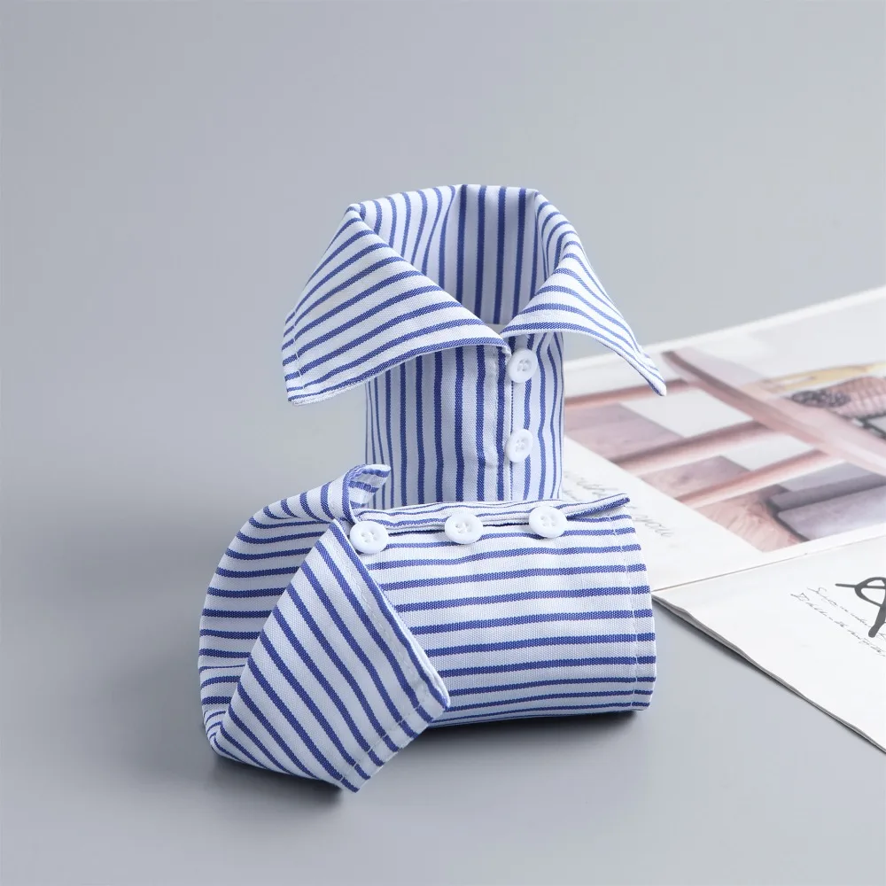 Camicia a righe morbide staccabili Colletto finto Pendolarismo Comode maniche finte a mano Polsini finti decorativi facili da indossare Ufficio