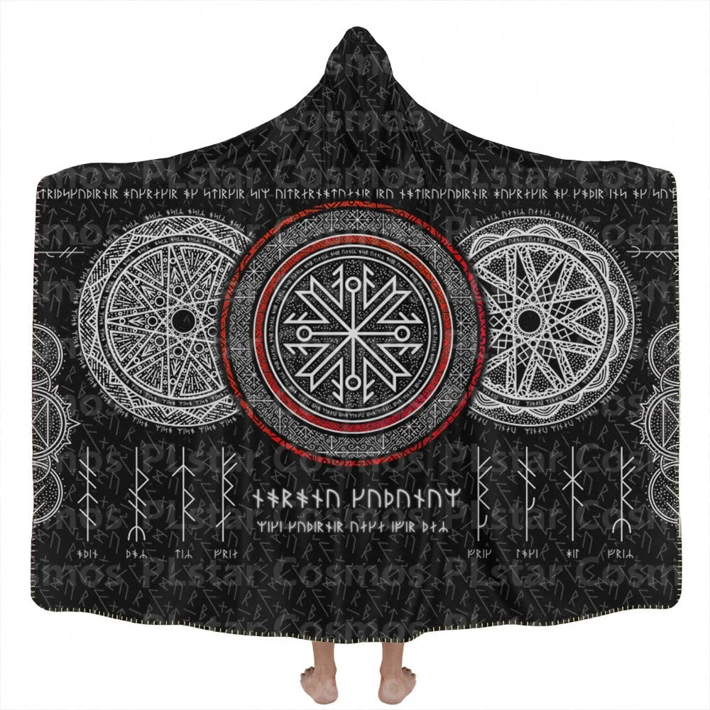 Aesir&Vanir Hooded Blanket 3D All Over Printed Wearable Blanket for Men and Women Adults Kids Fleece Blanket