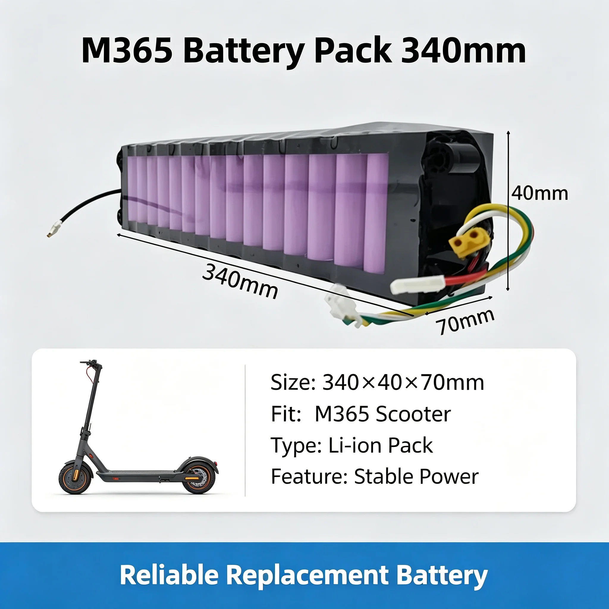 36V Bluetooth Lithium‑ion Battery Pack Waterproof Replacement for Xiaomi Mijia M365 Electric Scooter Spare Power Battery