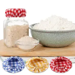 Sourdough Starter Jar Covers Fit Jars Mouth from 8-10cm Elastic Cloth Fermentation Jar Lid Reusable Breathable Cloth Jar Lid