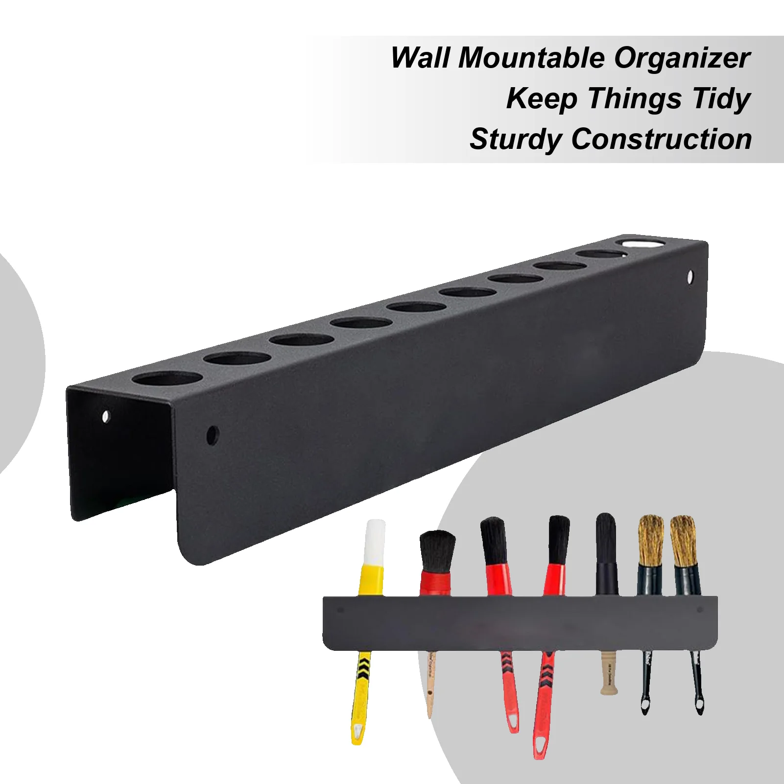 

Wall Mounted Car Detailing Brush Holder, Rectangle Tool Organizer Rack For Auto Maintenance, Garage Workshop Truck Van Storage