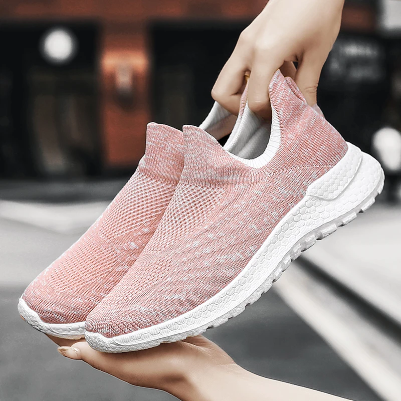 

HKDQ пары кроссовки на платформе дышащие носки обувь мужская и женская мягкая удобная легкая подошва из ЭВА модная повседневная спортивная обувь