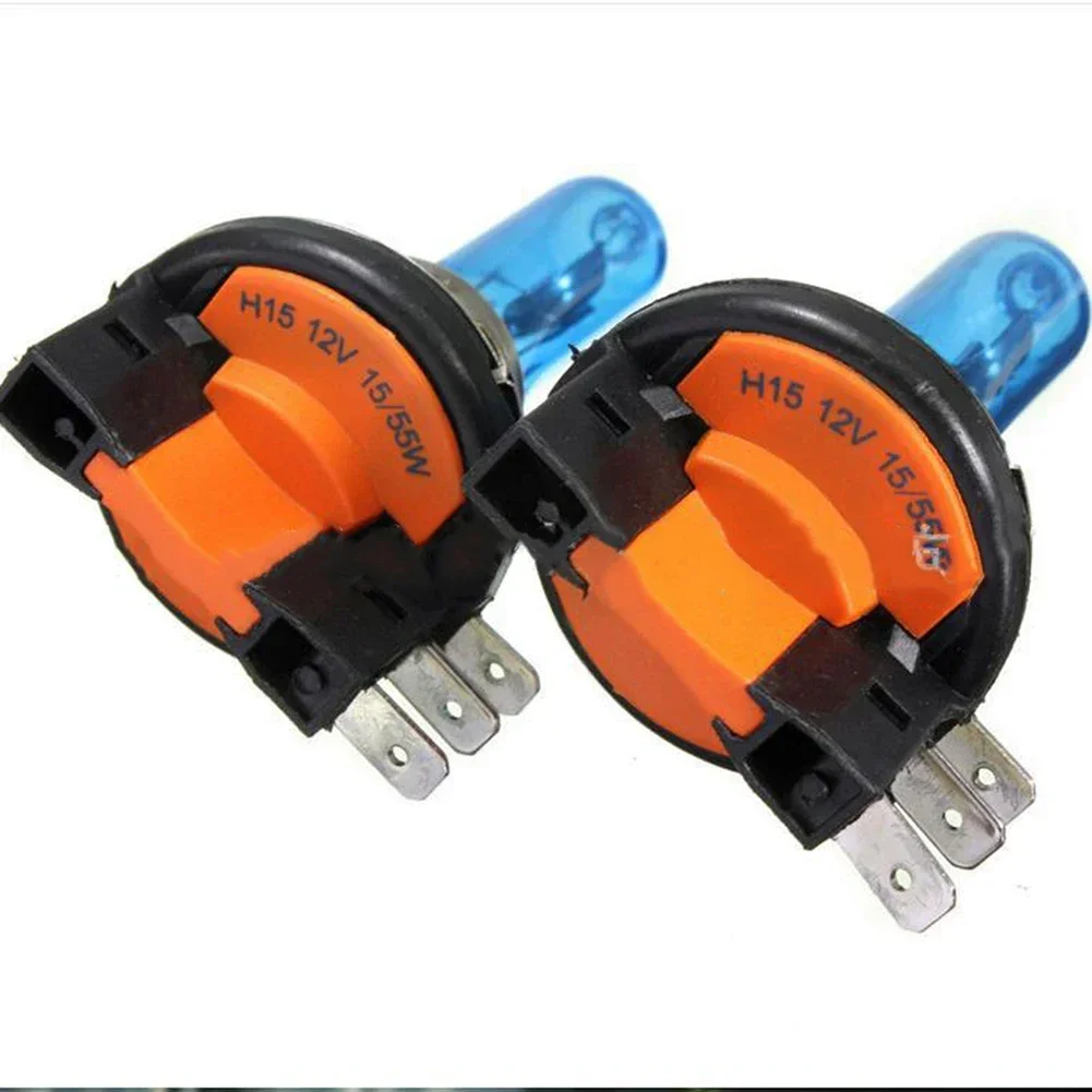 2Pcs 12V 55w H15 Halogen Bulb 6000k Super White 6000K Lamp Source Bulbs Light Bulbs Cars Daytime Running Lights