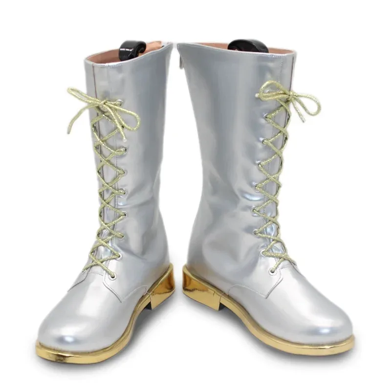 2025 22 무비 K팝 데몬 헌터즈 조이 코스프레 신발 골든 - 블랙 부츠 헌트릭스 그룹 할로윈 롤플레이 무대 공연 신발