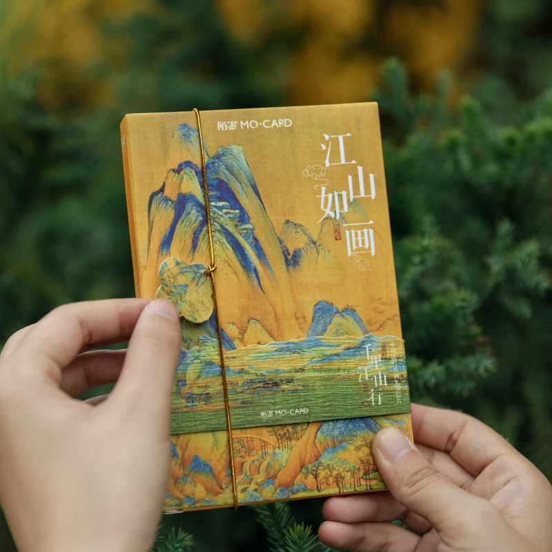 Morning Rain: Classic Chinese-Style Painting Postcard with a High-End Artistic Feel, Vintage Birthday Greeting Card, Small Card for Wall Decoration