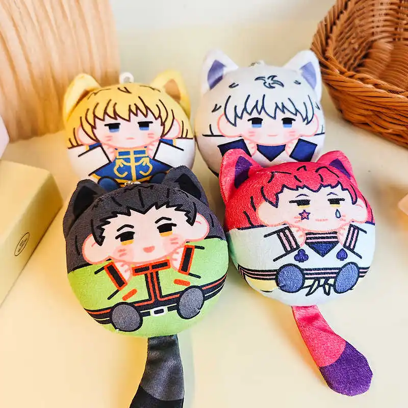 Anime Hisoka Kurapika Killua Zoldyck GON·FREECSS Cute 8cm Dango Cosplay Pendant Squeak Keychain Cartoon Xmas Gift