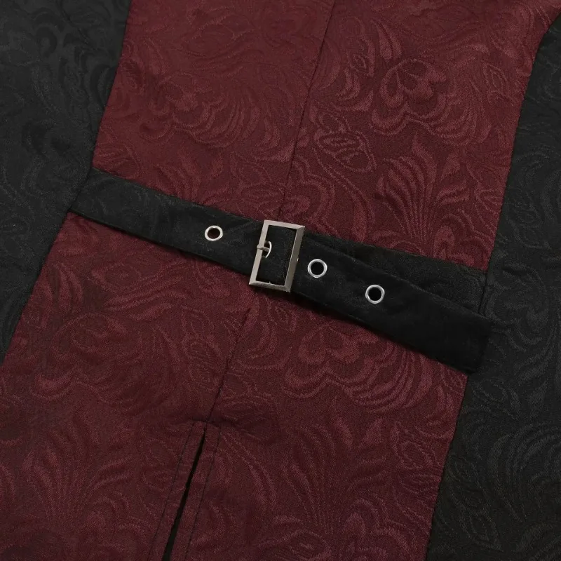 Mittelalterliche Steampunk-Kleidung für Männer, Jacquard-Gothic-Weste, einreihiger viktorianischer ärmelloser Frack, Cosplay-Ballkostüm 2026 – Detail 4