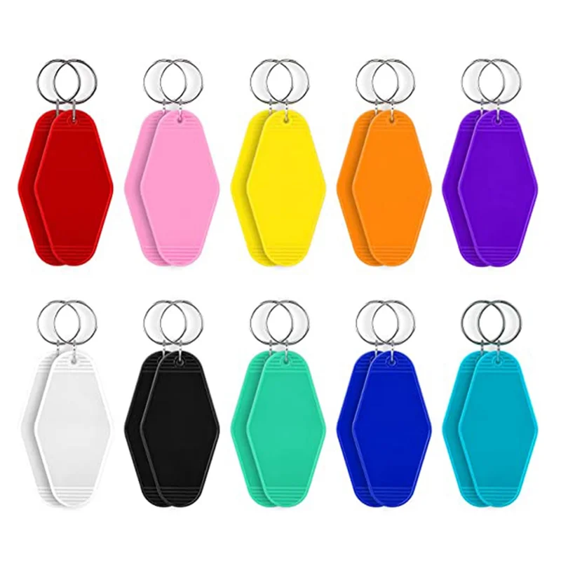 

20Pcs Blank Motel Keychain,Double-Sided Heat Transfer Keychains for DIY Crafts Ornament Zipper Pulls Backpack Labels