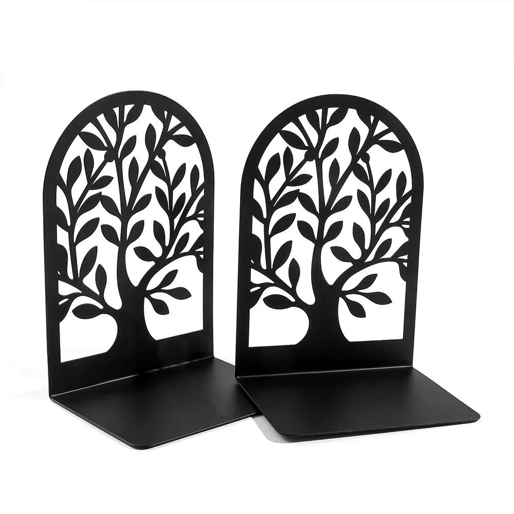 

Metal Tree of Life Bookends Black Heavy Duty Book Ends for Shelf Desktop Decor Books Stand Home Office Supplies Gifts