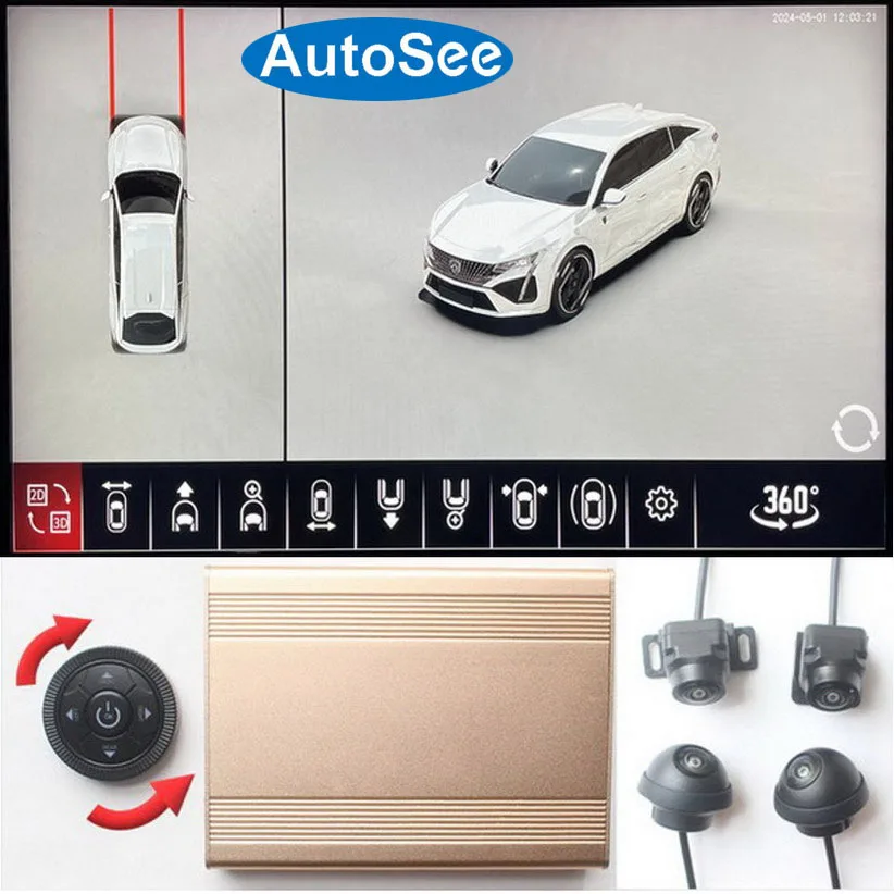 for Fiat Pulse Argo Tipo Fastback 360 degree camera bird eye 3D panoramic view front rear side Surround backup reverse 4K dash