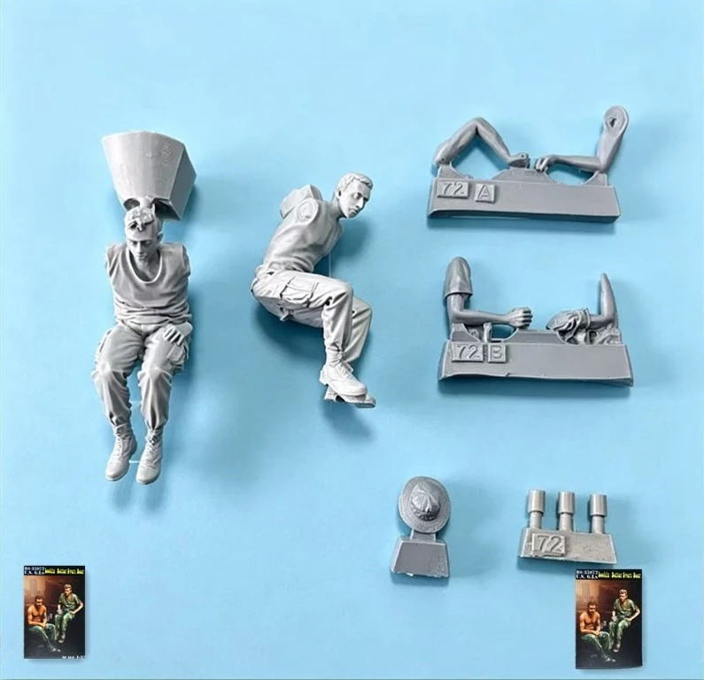 1:35 Die Cast Resin Model Kit History Military Miniatures US GLs Hobby Sculpture Toy Unassembled and Unpainted Soldiers 2 People
