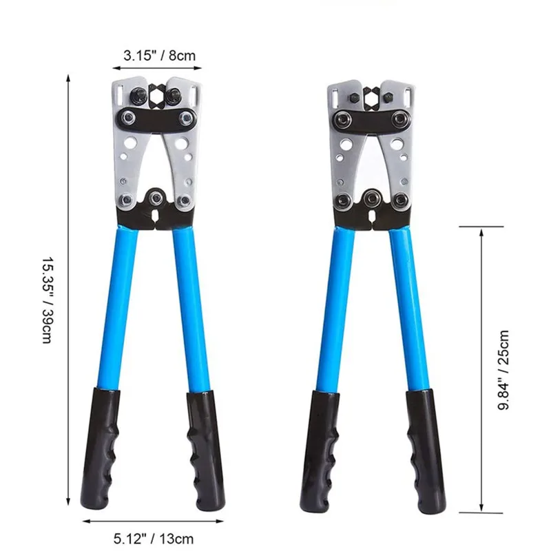 HX-50B Cable Lug Crimping Tool for Heavy Duty Wire Lugs,Battery Terminal,Copper Lugs AWG 8-1/0 with 60pcs Copper Ring Terminals