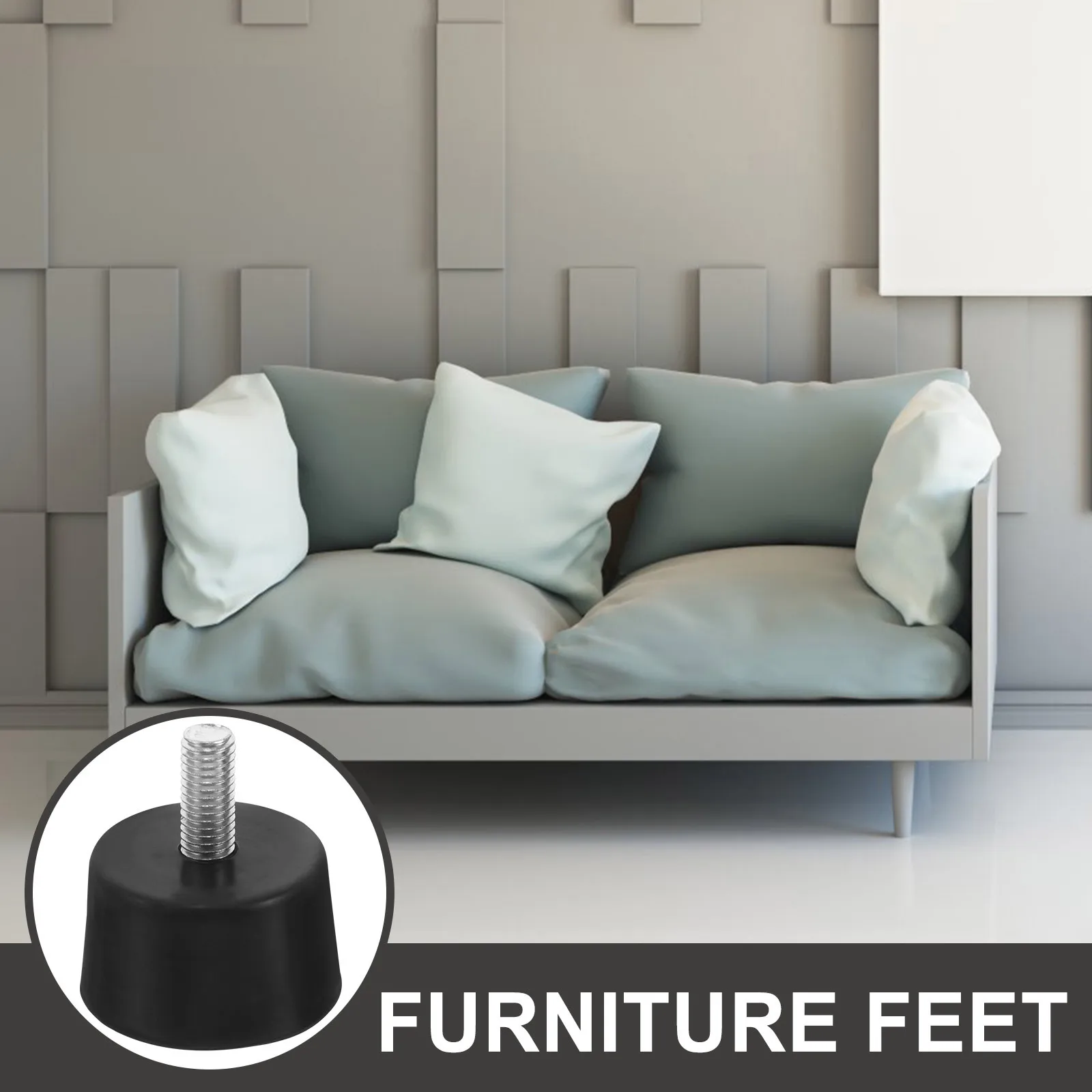 

4pcs Rubber Foot Shock Absorber Adjustable Furniture Leveling Feet Heavy Duty Table Chair Leg Levelers For Sofa Cabinet Office