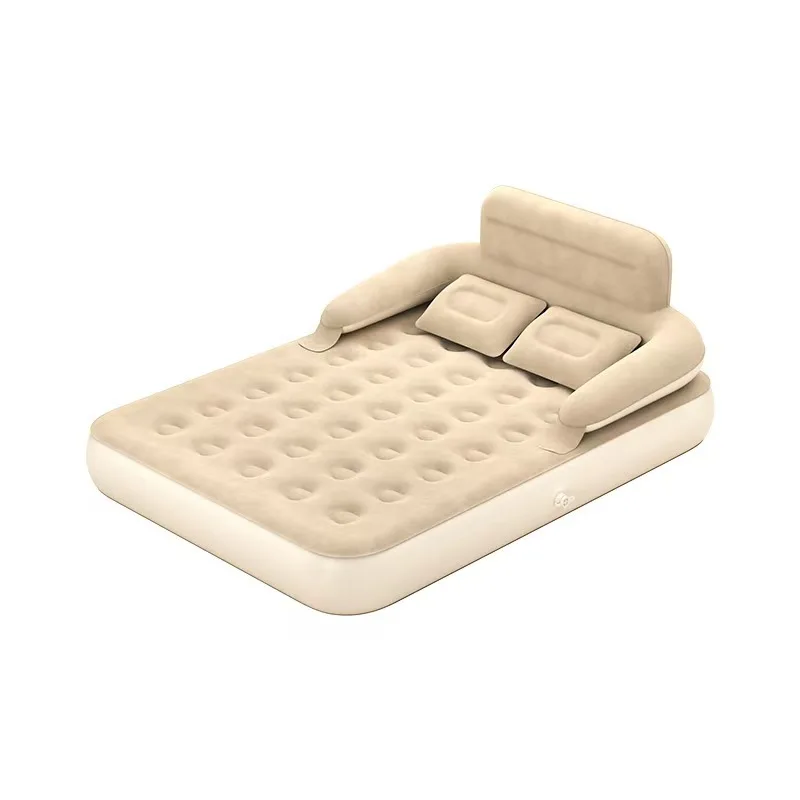 مرتبة هوائية سميكة للتخييم المنزلي، سرير قابل للنفخ، وسادة خيمة خارجية بحجم مزدوج