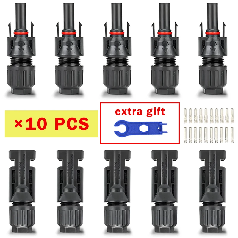 10/20/40/100/200/400-teiliges Solar-PV-Steckverbinder-Set – 1000 V, 30 A, MC4-kompatibel für 2,5/4/6 mm² Kabel, wasserdichter Stecker für Solarmodule