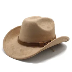 Men's Western Cowboy Hat All Seasons Denim Style Cotton-Polyester Blend Wide Brim Adjustable 57-58cm Fit Classic Flat Top