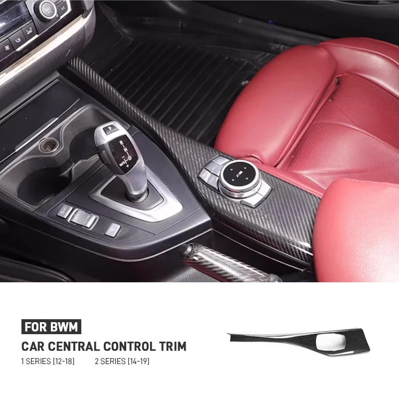 

For BMW 1 2 Series F20 F21 F22 F23 Real Carbon Fiber Car Central Control Multimedia Button Panel Trim Cover Interior Accessories