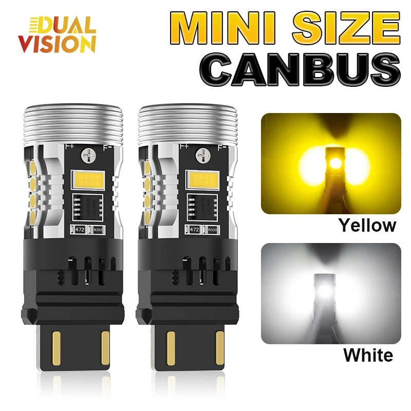 

T25 T20 7443 W21/5W 3157 P27/7W LED Car Tail Bulb Brake Reverse DRL Signal 12V Light Light for Car Signal Lamp White yellow 2pcs