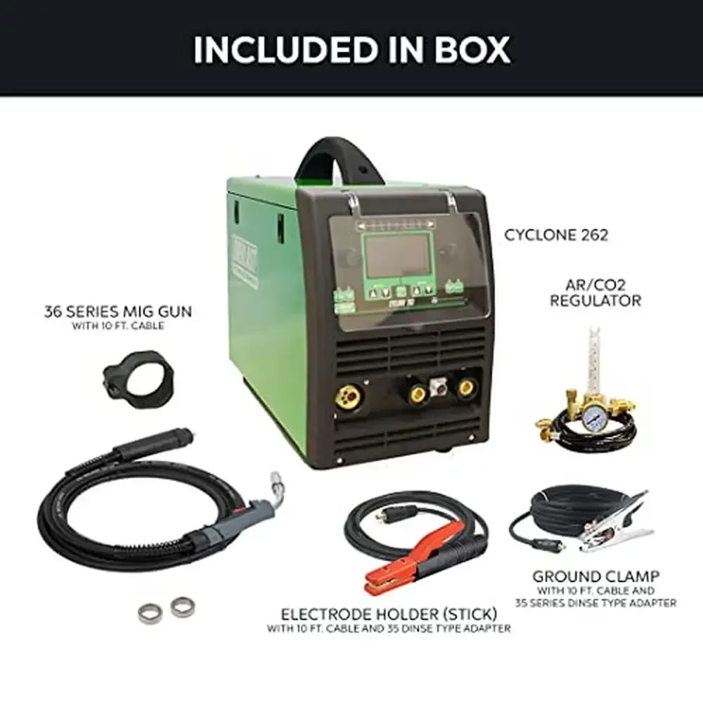 262 Amp MIG STICK Welder 110v/220v PowerSet 4.3" Color Display Timer Slope Feed Mechanism IGBT Inverter Euro Quick Connect Gun