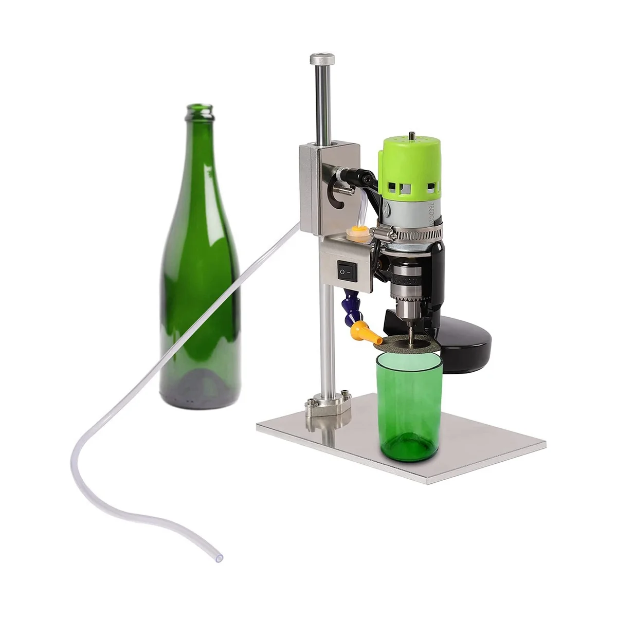 6000 R/Min Electric Glass Bottles Cutter, Glass Cutter Kit for All Shapes, for Sanding, Polishing and Cutting,US Plug