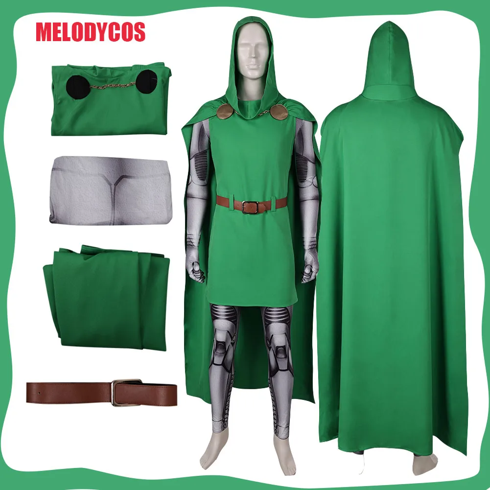 Doctor Cos Doom Cosplay Costume pour homme, Everak vert imbibé, Movie Cove, quatre tenues, déguisement d'Halloween, carnaval imbibé, 2024