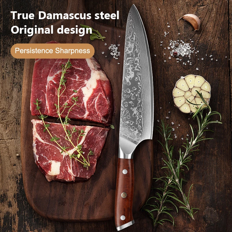 

8 ″ Chef knife Super Sharp Japanese vegetable knife Premium Professional Meat knife Kitchen cooking tools knife Rosewood Handle