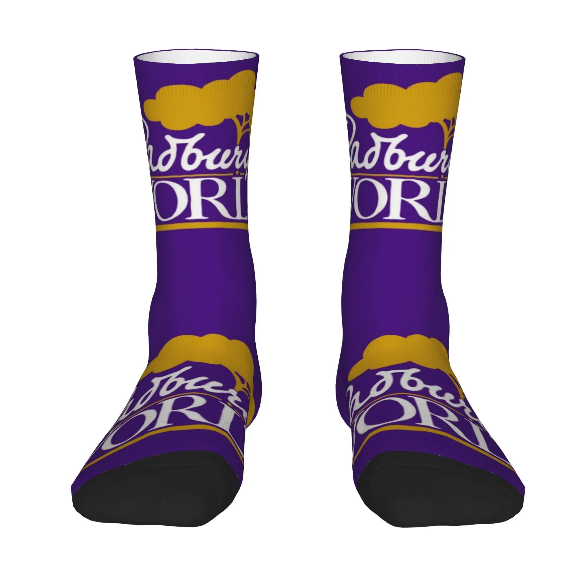 1 Pair Funny Sock Cadbury Purple Rock Seamless Pattern Printed Men Crew Socks Novelty Men's Socks