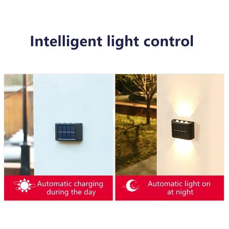 COB Solar Wall Lamp Outdoor Waterproof Solar Lights Up and Down Convex Lens Lighting for Garden Street Landscape Balcony Outdoor view 3