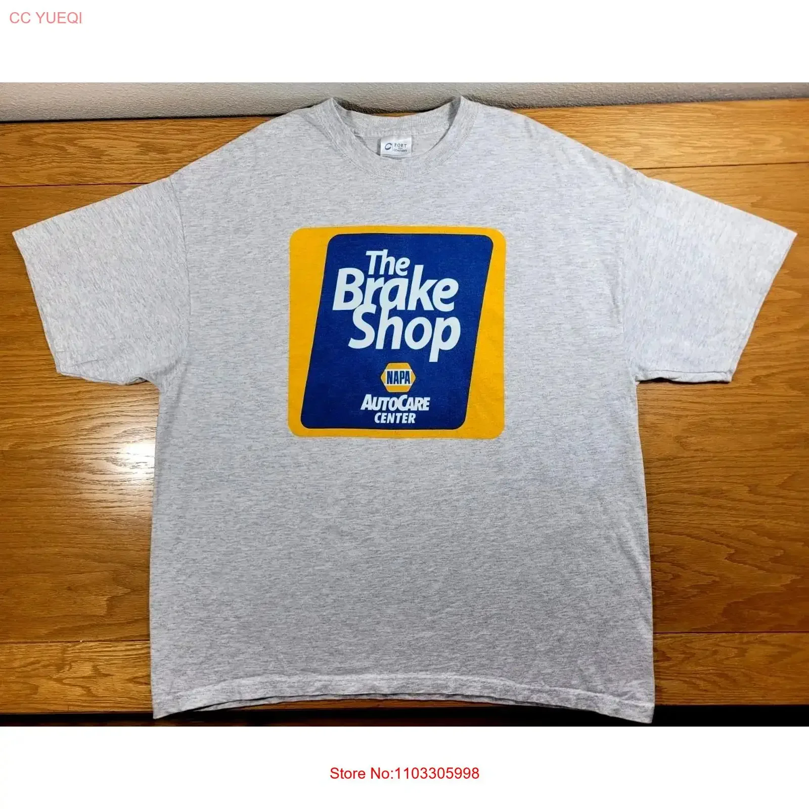 Image of Napa T-Shirt für Herren, XL, Grau, Blau, für Erwachsene, Autoteile, Care Center, Bremsenwerkstatt, Mechaniker, Vintage, gewaschener Grafikdruck, bequem