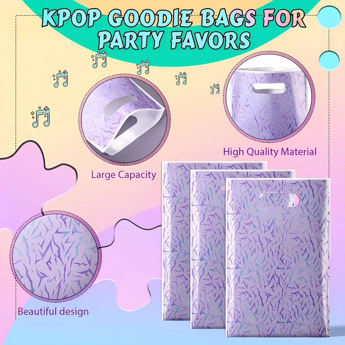 10 Stück K-Pop Themen Anime Party-Geschenktüten Magische Musikpartys Geschenktasche Geeignet für Sänger Geburtstag Dekorative Konzert-Zubehör – Detail 6