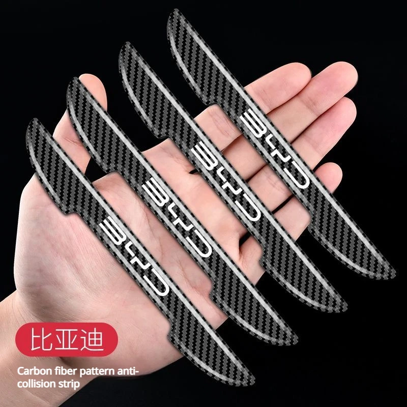 FOR BYD door anti-collision strips, carbon fiber texture anti-scratch strips, and body protection adhesive stickers decoration