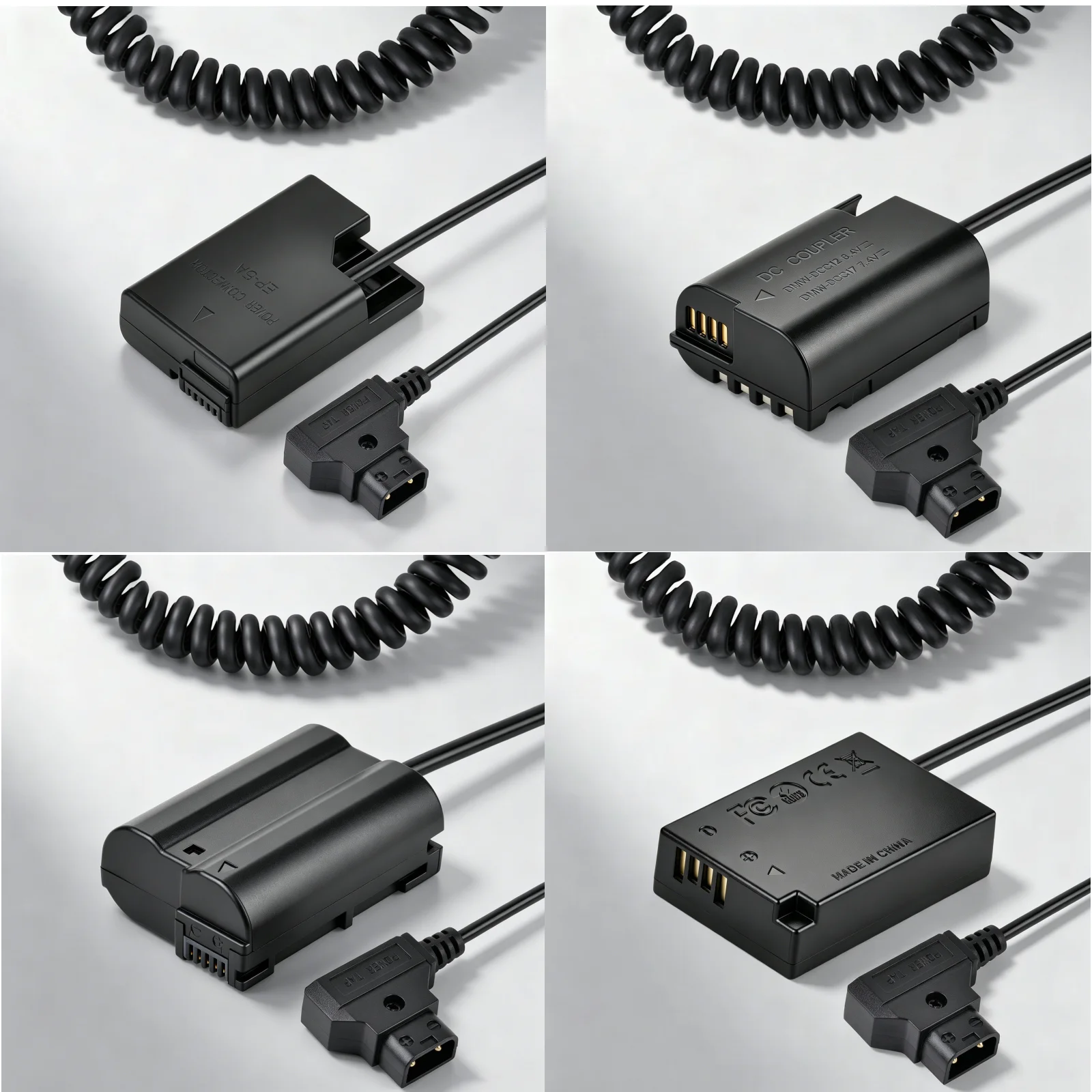 1Pcs D-TAP Coupler for DMW-BLK22 EN-EL14 EN-EL25 EN-EL15 LP-E6 LP-E17 NP-FW50 NP-FZ100 NP-W126 NP-W235 Dummy Battery