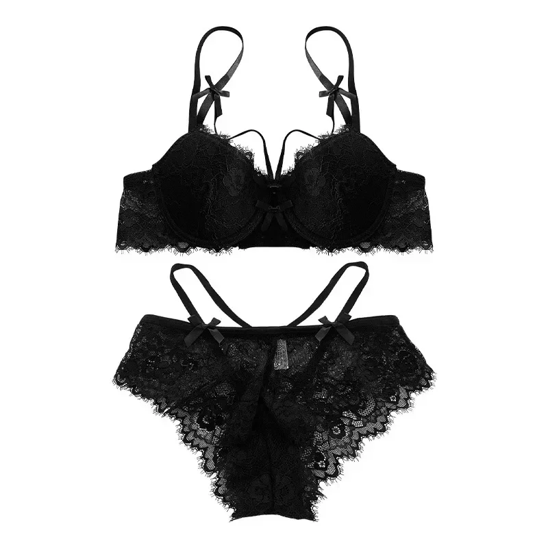 YUQI Alluring Japanese Lolita Lingerie Set Sweet Tea Mousse Bra & Knickers Lace Suspenders Free Shipping Bridal Valentine