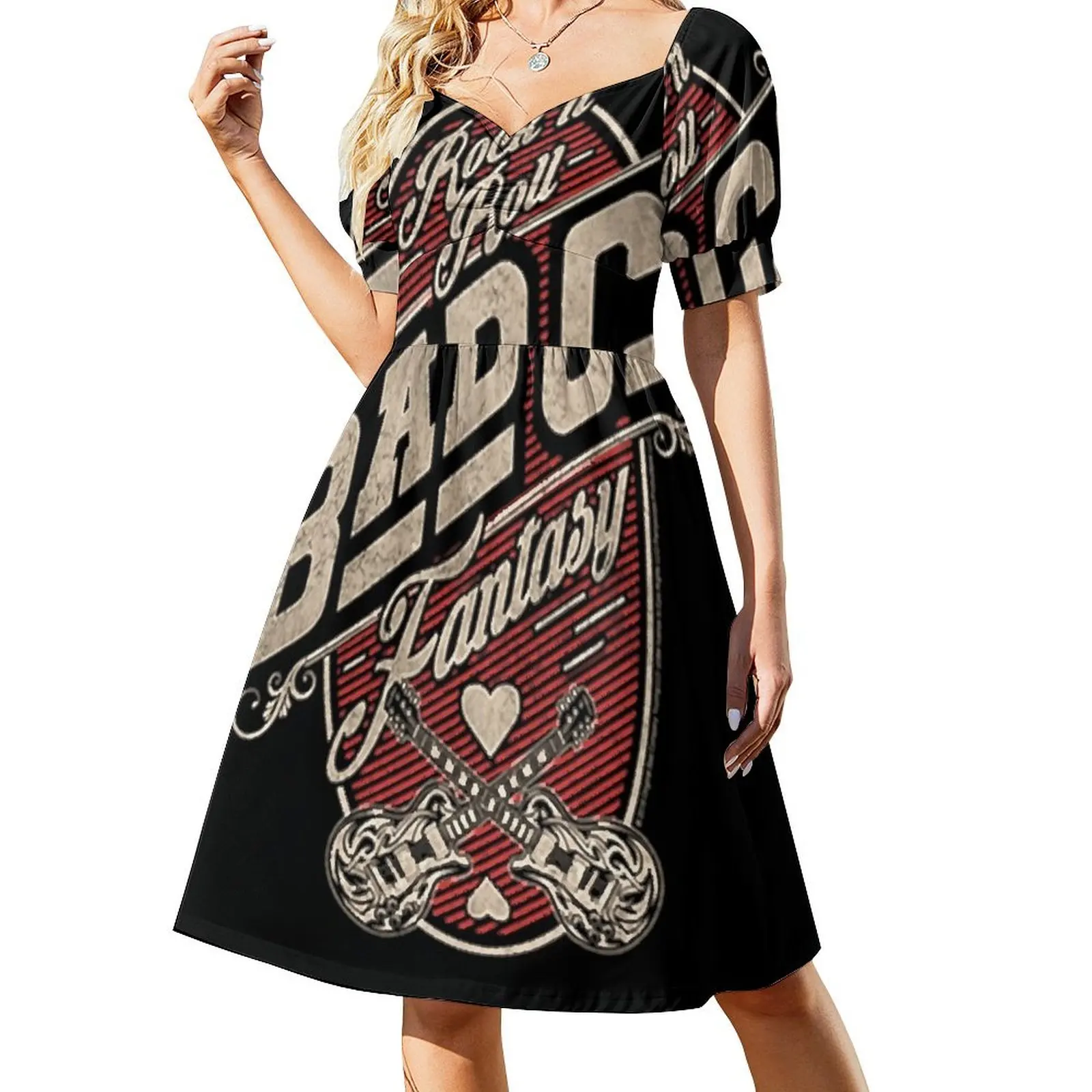 Camiseta clásica Bad Company.png, vestido de manga corta, vestidos elegantes para mujer, vestido de fiesta de promoción