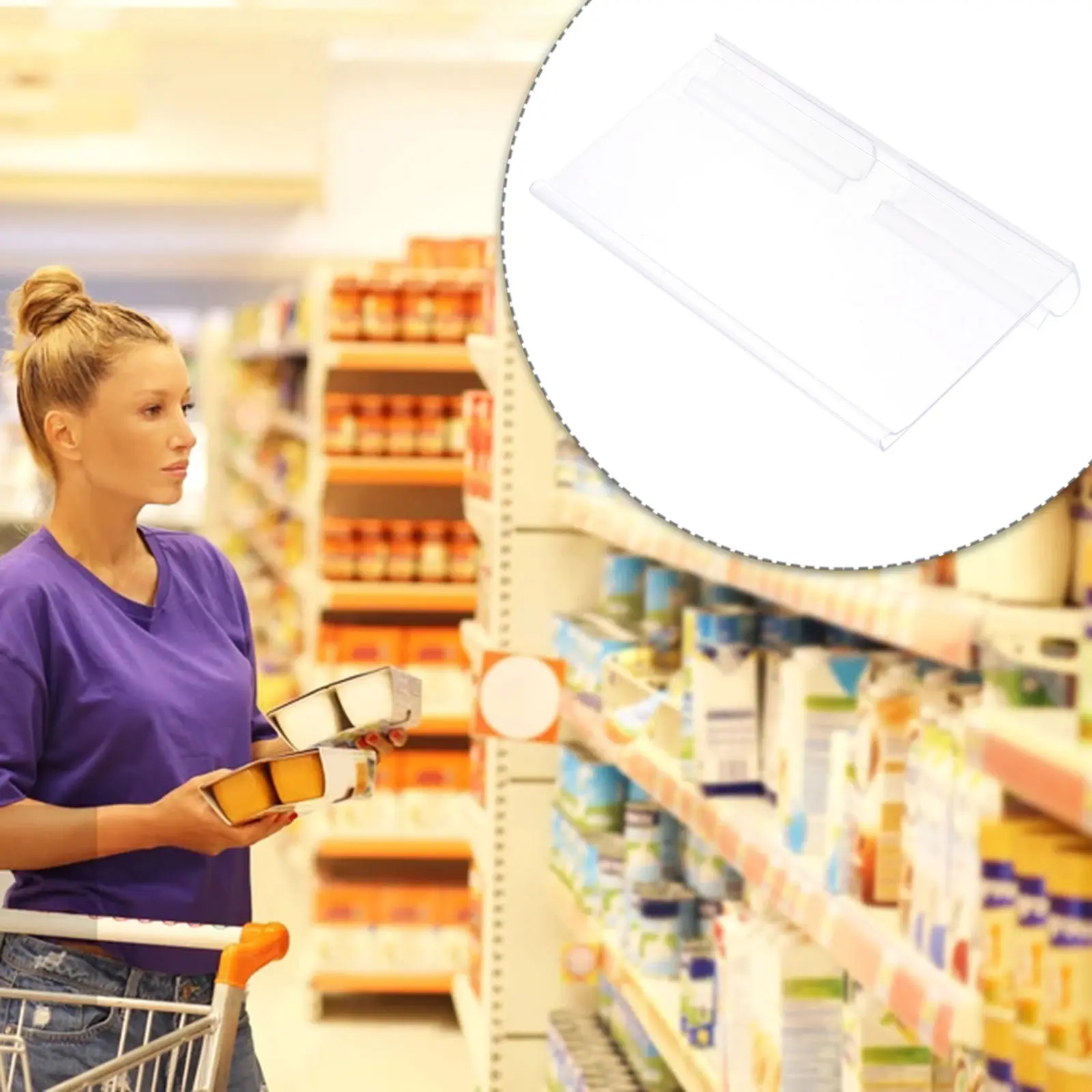 

100Pcs Double Wire Hook Price Tag Holder Sturdy PVC Label Holders for Retail Store Supermarket Shelf Bin Display