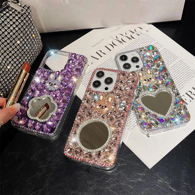 Rhinestone Case for Samsung Galaxy S24 S23 S22 S21 S20 Ultra Plus FE Case Diamond Phone Cover Sunjolly for Galaxy S24 Ultra Case