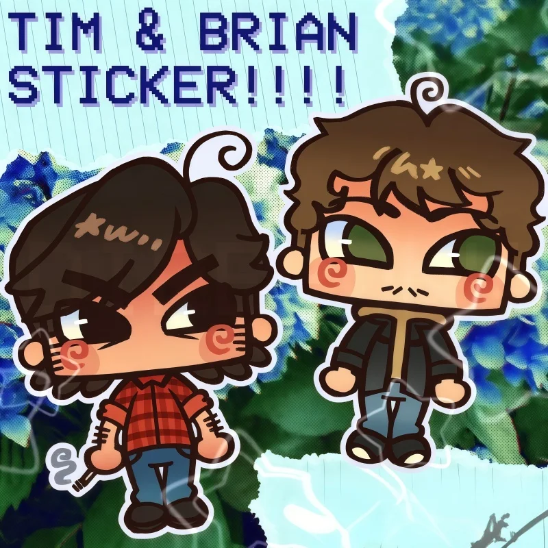 Tim & Brian Marble Inspired Stickers Waterproof Horror Cosplay Accessory Stickers For Water Bottle Laptop Skateboard Decor Gifts