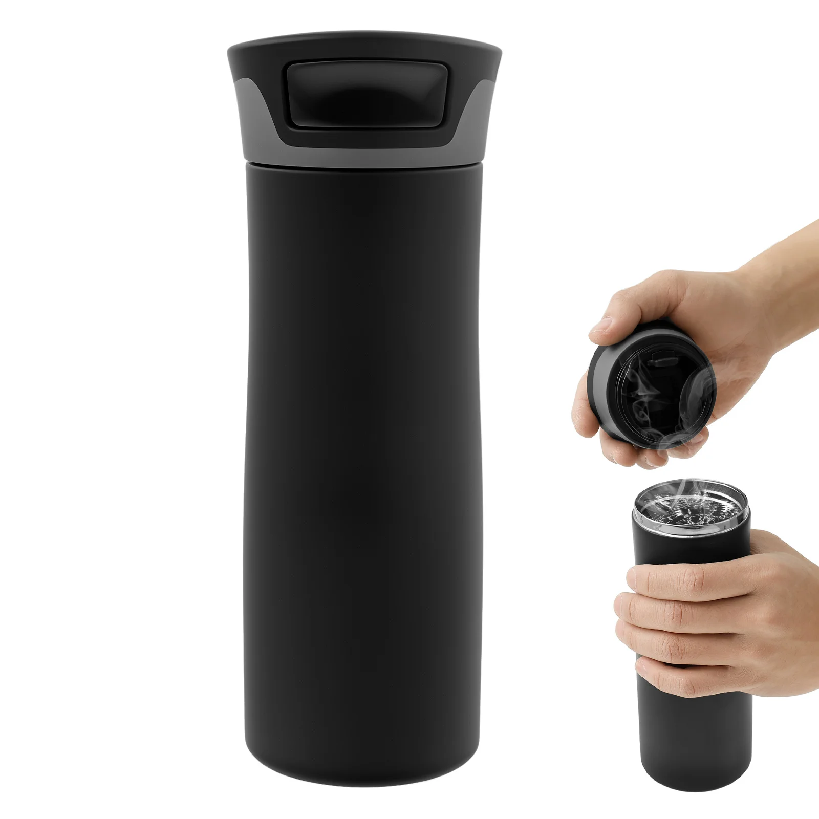 

Stainless Steel Insulated Coffee Mug for Beer Milk Water Beverage Airtight Sealing Thermal Drinking Cup With Press Button